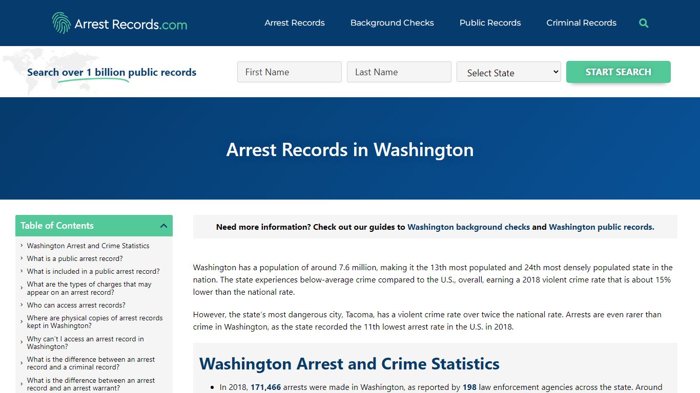 Washington Arrests Records - Criminal, Warrant and Background Check ...